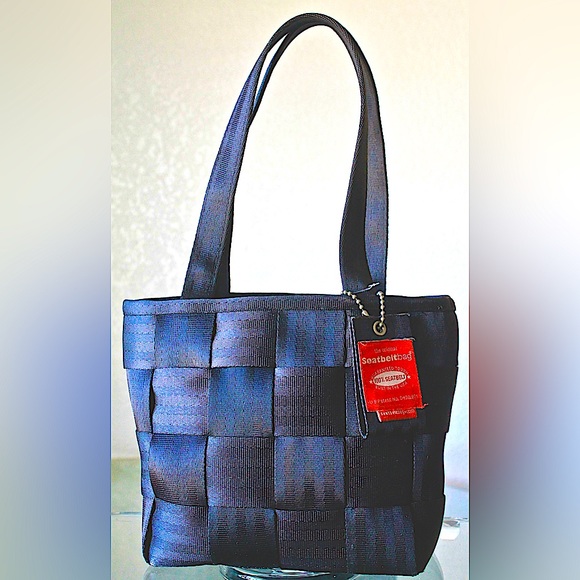 HARVEY’S SEATBELT BAG BLACK ORIGINAL 7 BY 11 VINTAGE - Picture 1 of 6